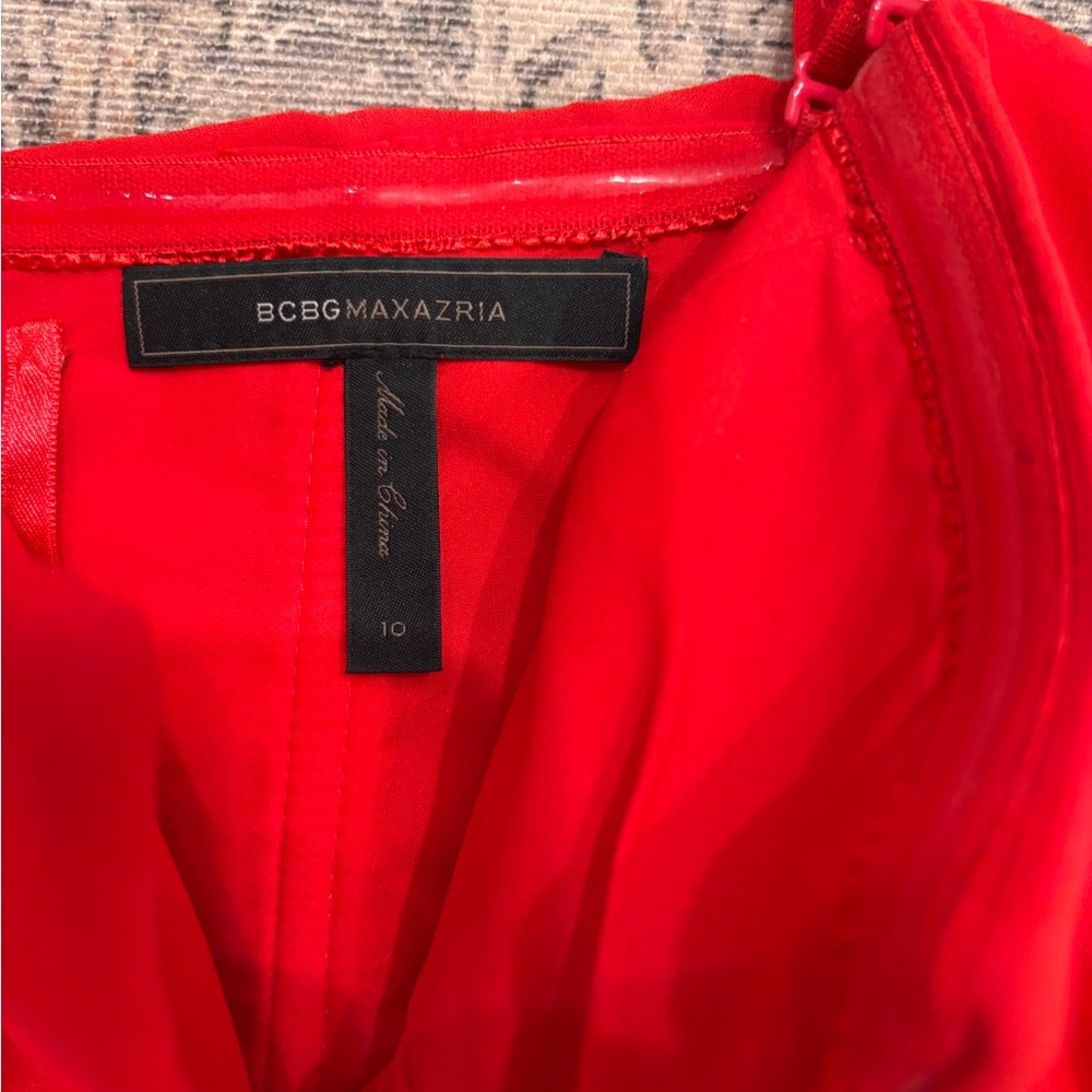 BCBGMaxAzria Strapless Vibrant Red Dress - Picture 4 of 6